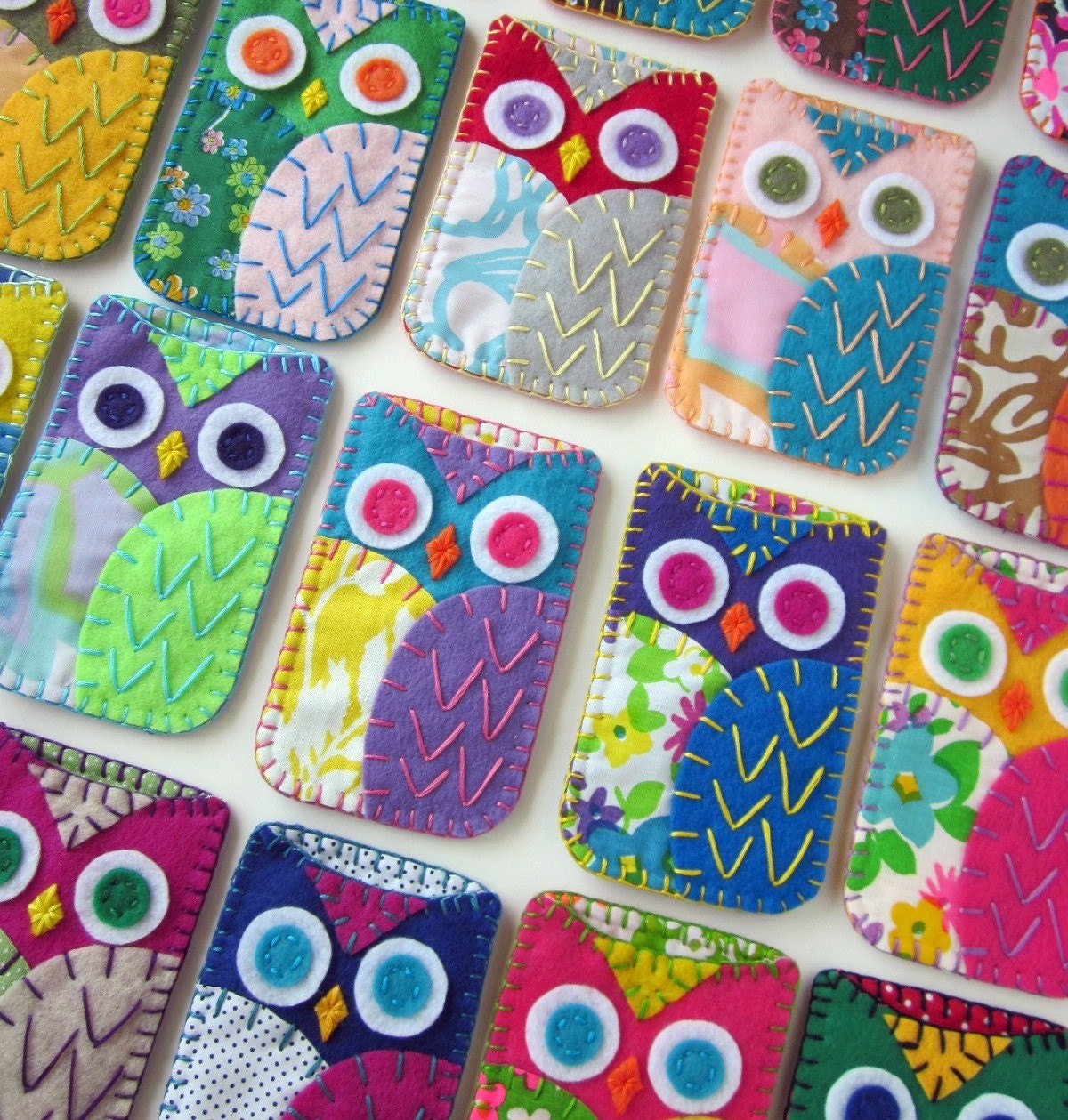 Your Choice Felt Owl Ipod Iphone Case Cozy Blackberry Camera Gadget MADE TO ORDER