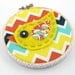 Felt Bird Embroidery Hoop Wall Art Modern 4 inch Hanging Cute Yellow Chevron READY TO SHIP