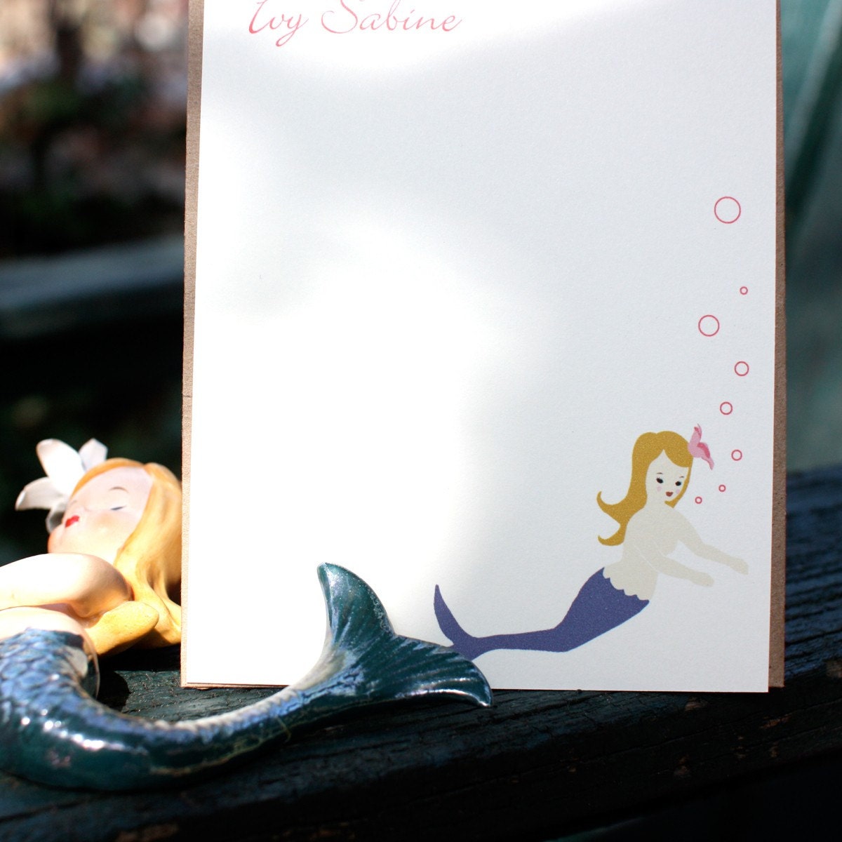 Mermaid personalized girls stationery (set of 10)