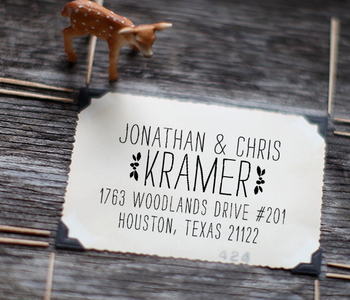 Self Inking Address Stamp - handwriting style - wedding personal housewarming gift - 1027