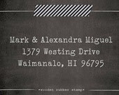 Custom Personalized Wood Address Rubber Stamp - Wood Handle - cute wedding housewarming or christmas gift - 1013