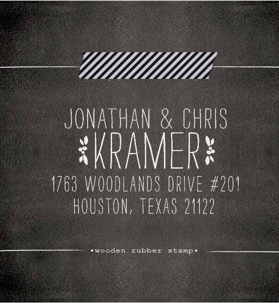 Custom Address Stamp - handwriting style - wedding personal housewarming gift - 1027