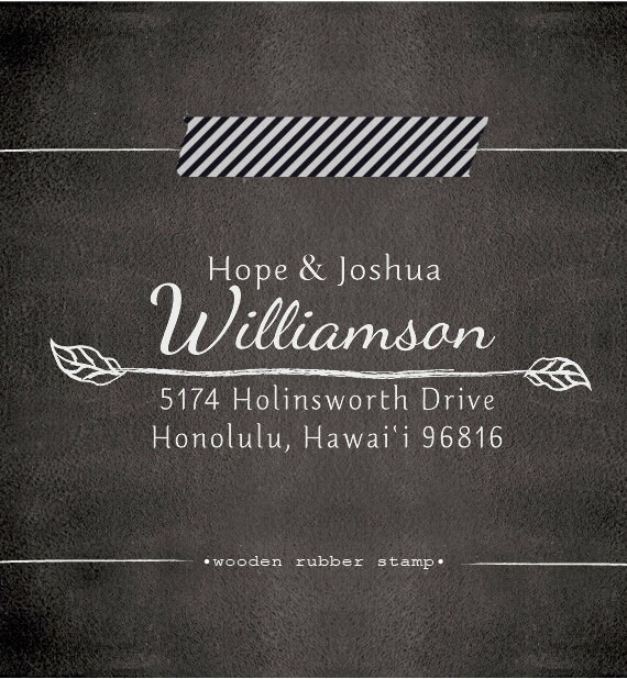 Custom Address Stamp - Wood Handle - cute birthday or bridesmaid gift - 1005