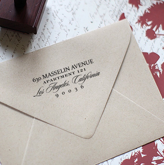 Save the Date Custom Rubber Stamp Address - Calligraphy Stamp - Eco Mount - great wedding gift - es-0047