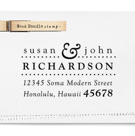 Address Stamp, Wood Handle, Personalized Gift, Custom Address Rubber Stamp - housewarming or wedding gift - a1009