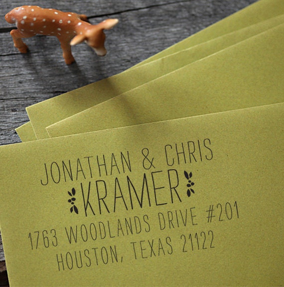 Custom Address Stamp - handwriting style - wedding personal housewarming gift - 1027