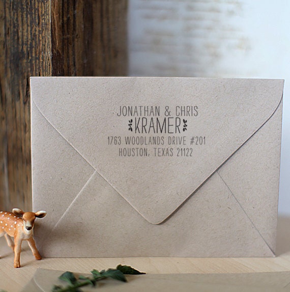 Custom Address Stamp - handwriting style - wedding personal housewarming gift - 1027