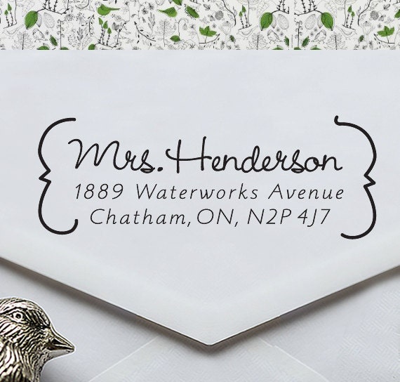 Custom Address Stamp - Eco Friendly, gifts for wedding, housewarming, etsy labels, return address stamp - ea1035