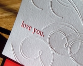 love you. Letterpress Card