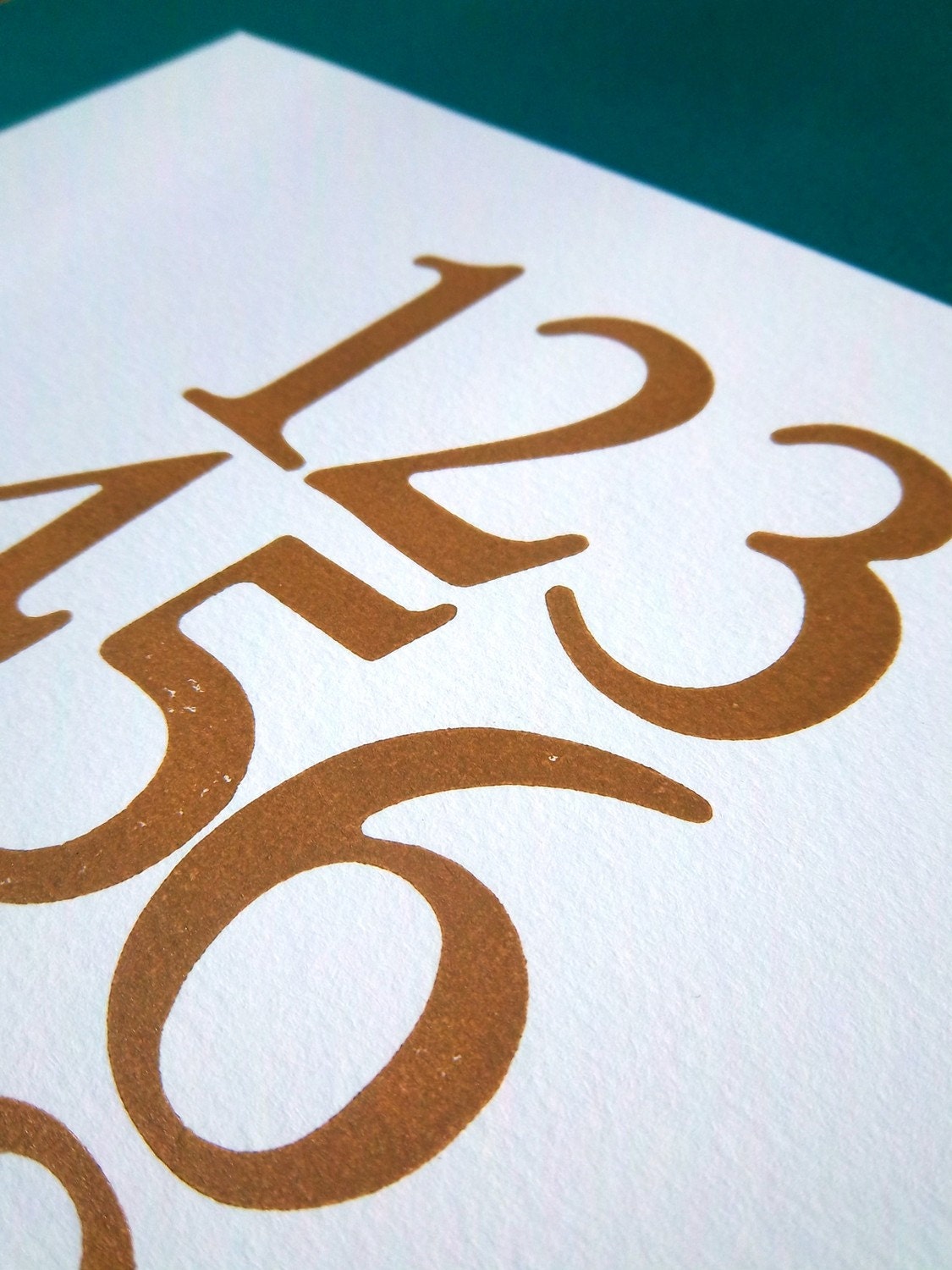 1-2-3 limited edition wood type letterpress print