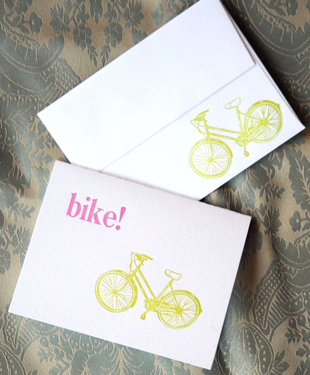bike letterpress card