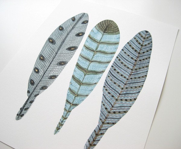 Feathery Plumes No. 40 original watercolor painting
