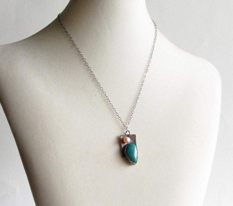 Turquoise and Pearl Necklace
