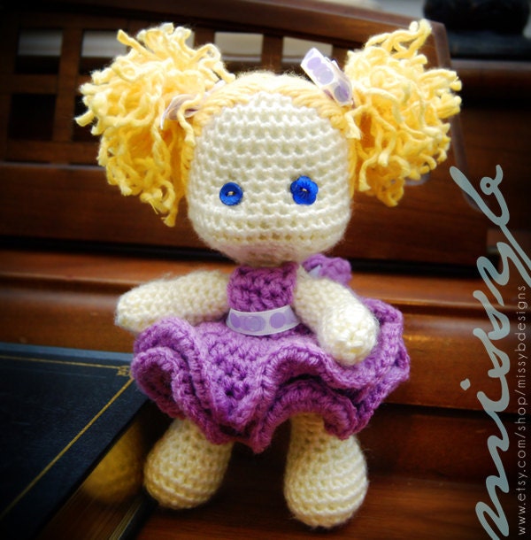 Crochet Doll Pattern PDF - Cute Little Lexi Doll - Stuffed Doll with Moveable Limbs - amigurumi pattern - Instant Download