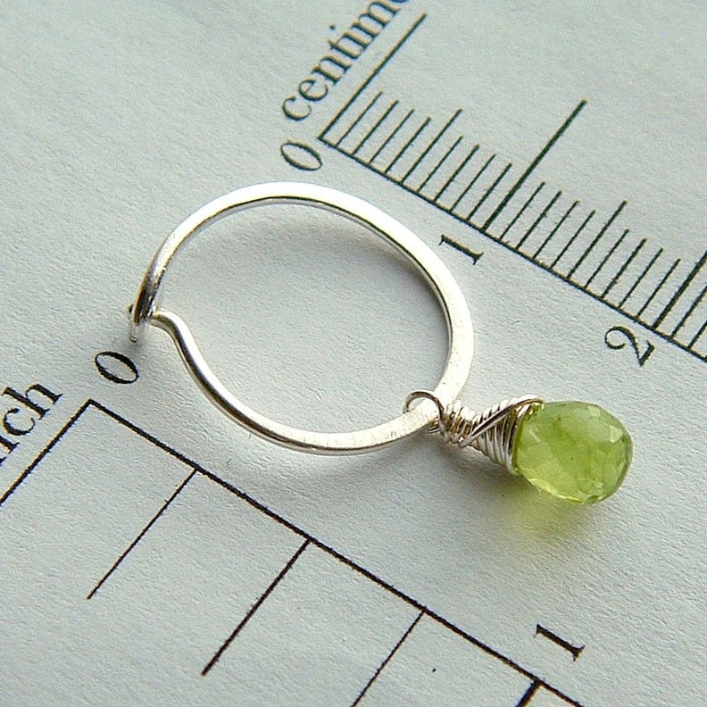 Silver Hoop Earrings Peridot Earrings Sterling Silver Hoops, Key Lime spring fashion birthstone jewelry