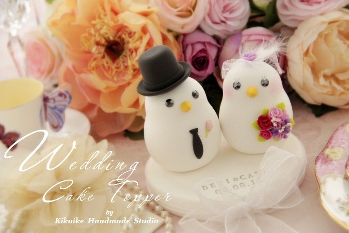 love birds bride and groom Wedding Cake Topper