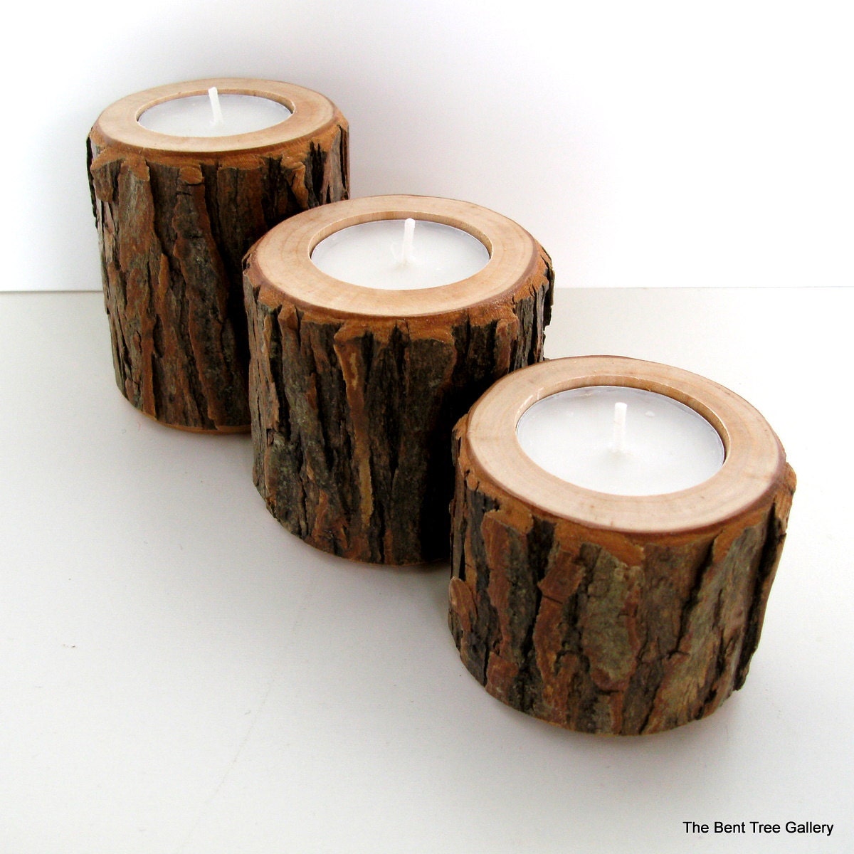 Rustic Candles Trio in Graduated Sizes