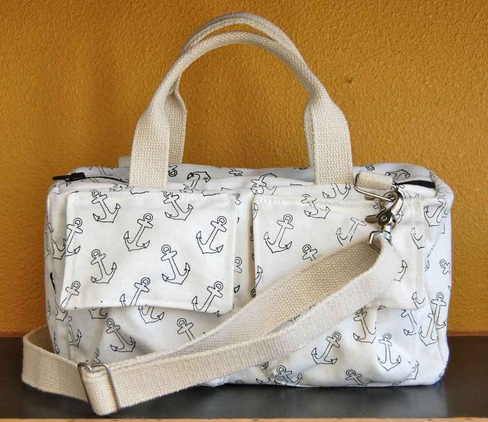 Anchor Screen printed Canvas Duffel