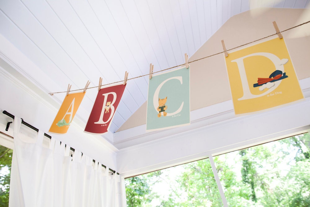 Childrens ABC Wall Art Any Custom Letter and Personalized Name 8 x 10 Alphabet print