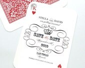 Stella Las Vegas Destination Wedding Save the Date Sample - Playing card, Black, White and Red