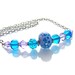 Sky Blue Necklace, OOAK Artisan Handcrafted Lampwork Glass & Sterling Silver Necklace, Blue Violet, Handmade Beaded Jewelry