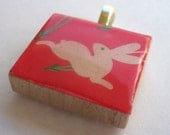 Follow the White Rabbit - Scrabble Tile Pendant