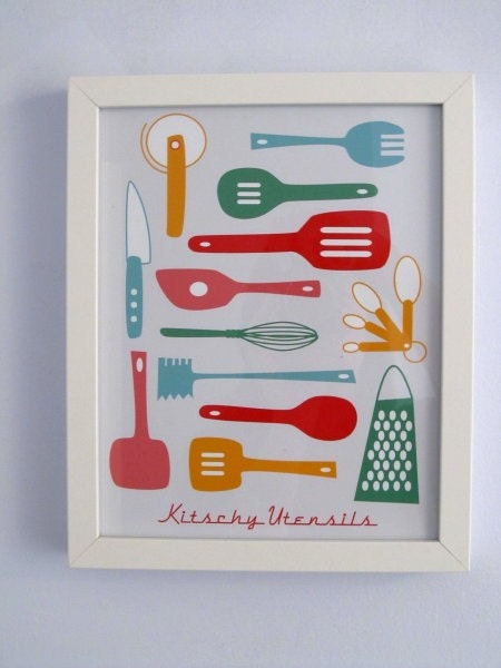 Kitschy Utensils Print 8 x 10
