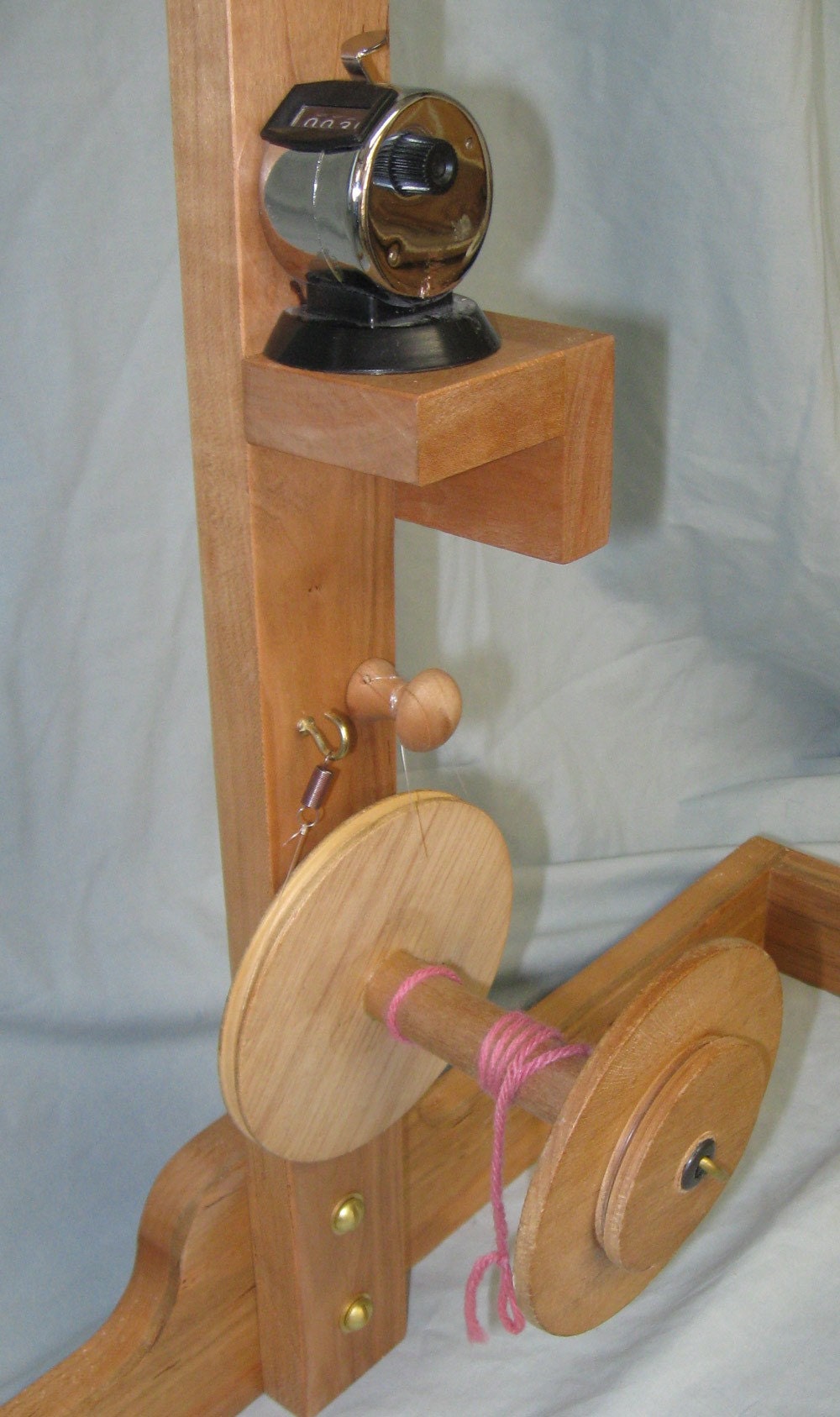 Cherry Wood Yarn Skein Winder with Counter