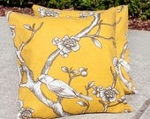 Set of 2-- Branches of Birds 16x16 inch pillow covers