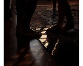 Feet in Shadow- 8x8 Fine Art Photograph - Dark Warm Natural Light Interior Photography