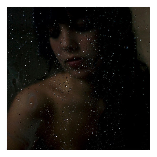 Girl and Water Drops - 8x8 Fine Art Photography Print - Emotive Dark Portrait Photography