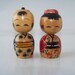 Pair of Vintage 1950's Japanese Kokeshi Nodder Head Dolls