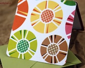 Blank Mini Card Set of 10, Glittered Circle Design with Contrasting Color on the Inside, Pear Green Envelopes, mad4plaid on Etsy