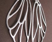 Mariposa Earrings - sterling silver ear wires, silver plated wing components