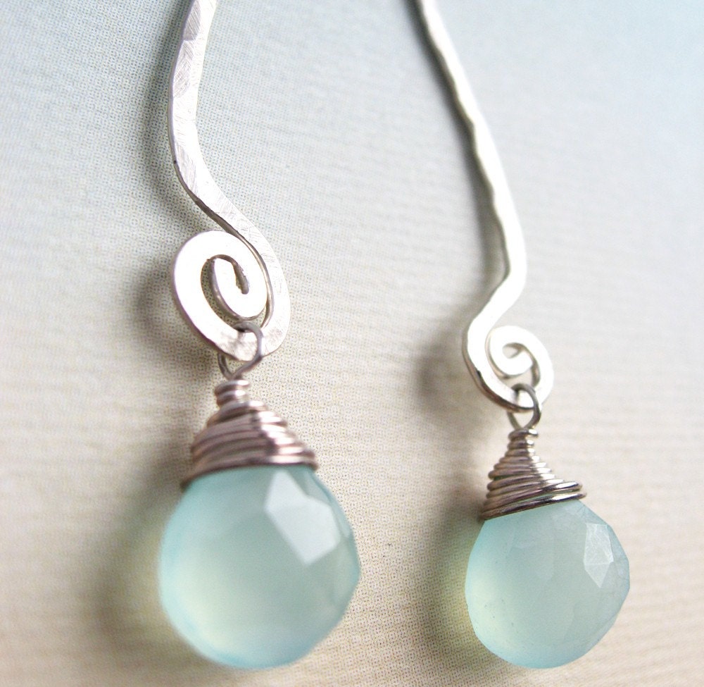Katherine Earrings - calcite, sterling silver