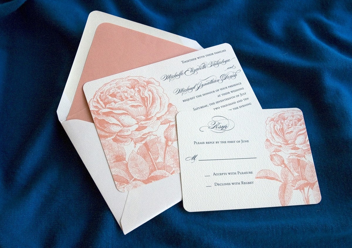 Roses Wedding Invitation Sample - "Aberdeen"