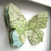 Where I Love You - Custom Vintage Map Butterfly Art
