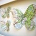 The Places we've Been - 3 Butterflies. Custom Vintage Map Art