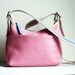Coach Leather Crossbody Upcycled Pink Hand Painted Tattoo Roses Flowers OOAK