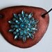 Leather Jeweled Eyepatch OOAK- Hand Painted Leather Patch With Found Jewelry Piece