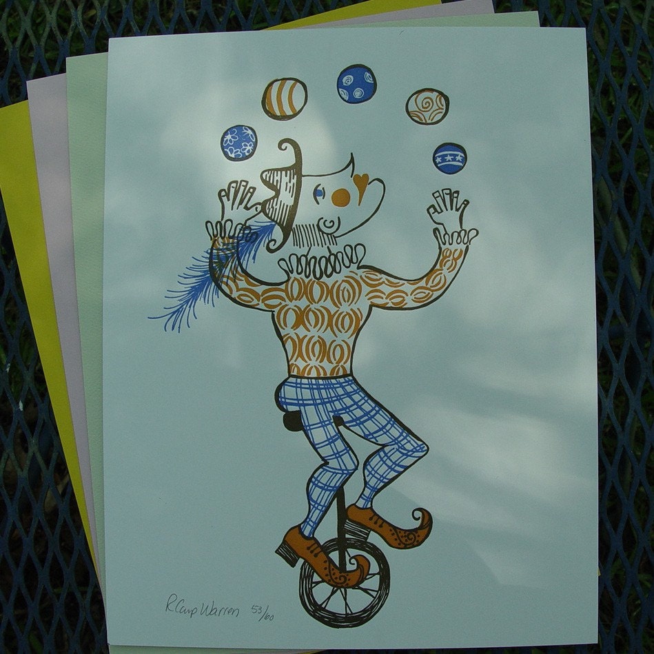 Juggler - Letterpress Limited Edition Print