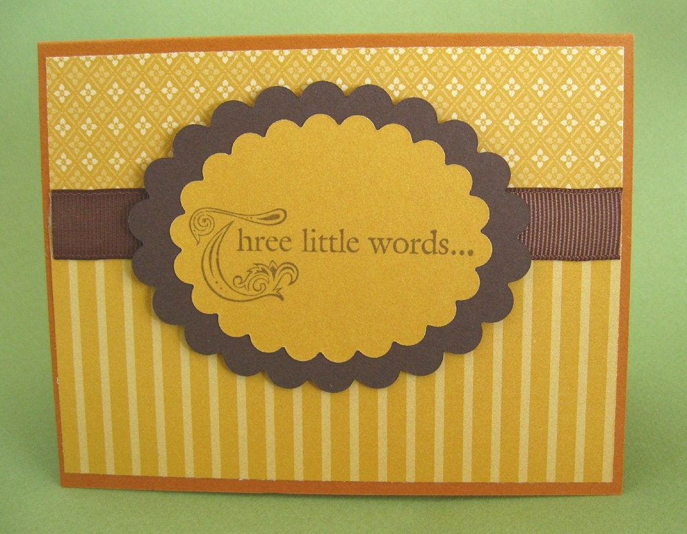 Thank you card, three little words