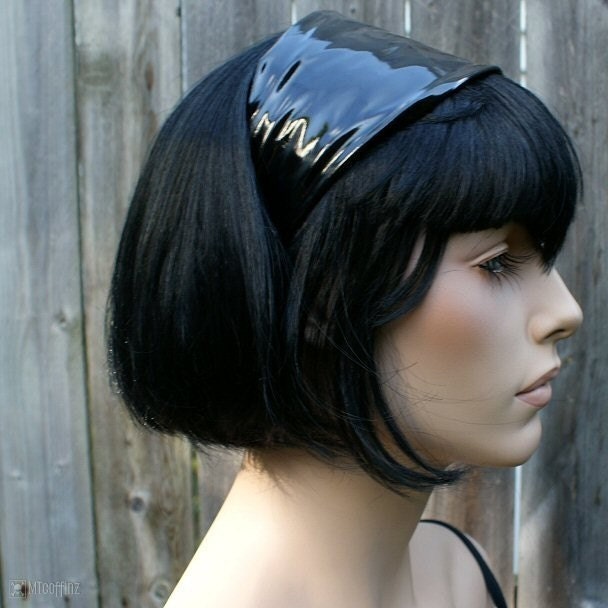 Black Shiny PVC Headband MTCoffinz