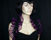 Merlot Organza and  Lace Shoulder Wrap --- ready to ship- MTCoffinz