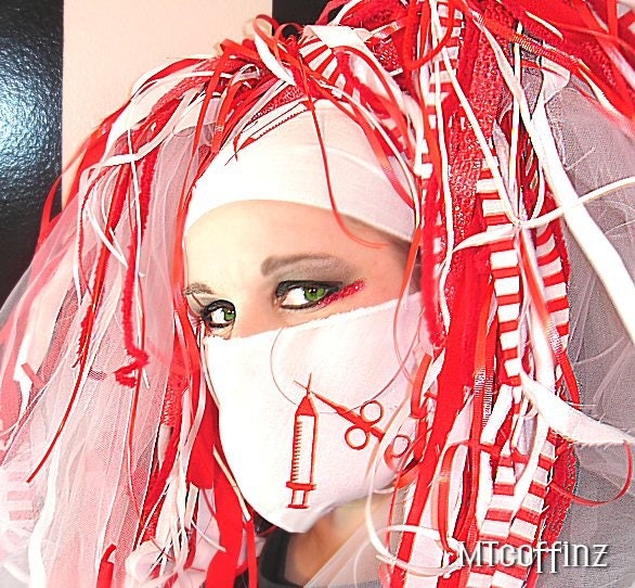 Red Crossed Syringe Surgical Mask MTCoffinz