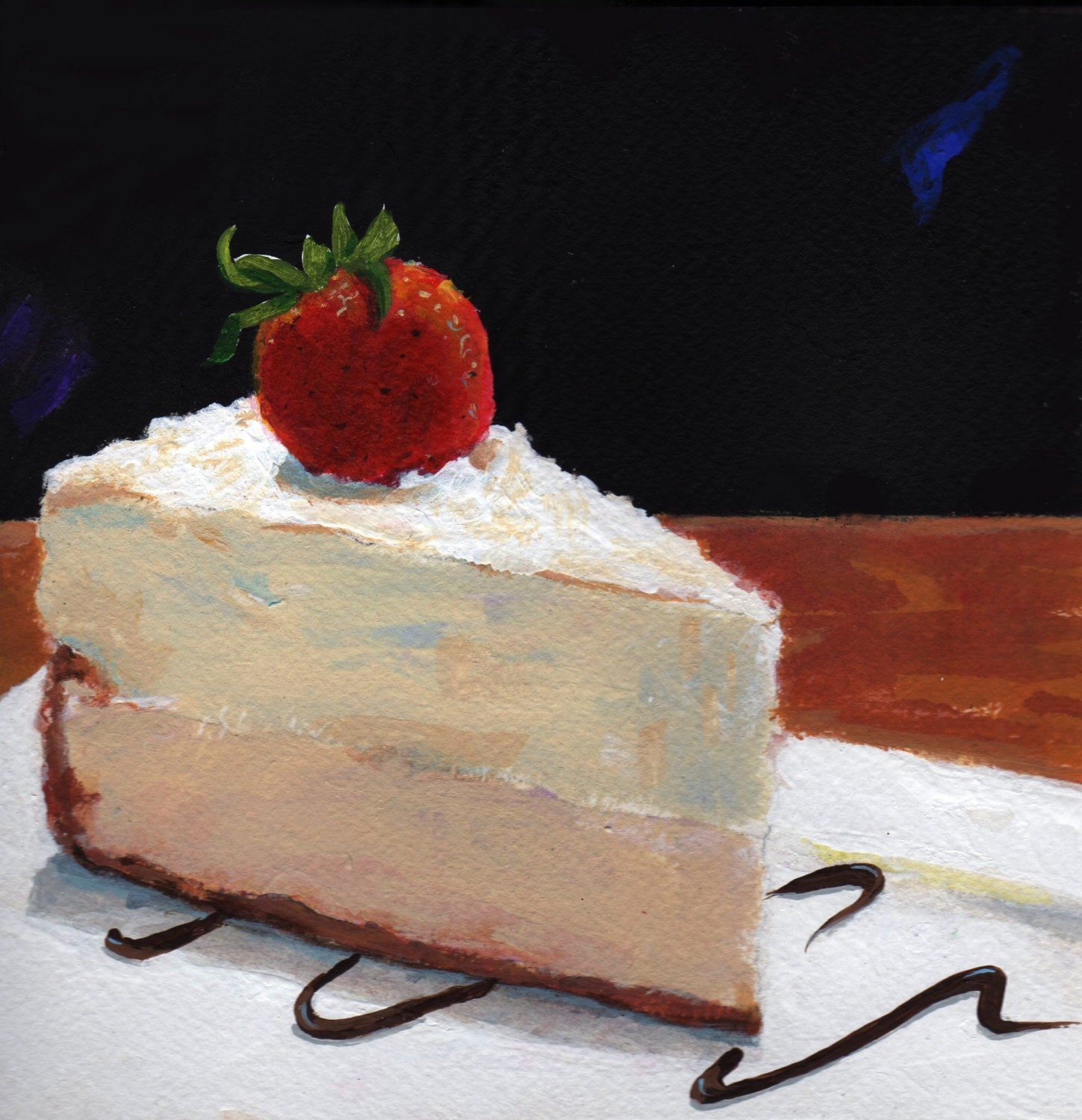 VANILLA BEAN Cheese Cake Original Painting by Rodriguez