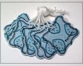 Thank You Tags DESTASH Set of 10 hang tags Lovely Blue