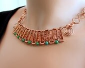 Inca - HandWoven Copper and Jade Set