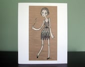 The Disaffected Flapper- High Quality 8x10 Giclee Print of Original Illustration