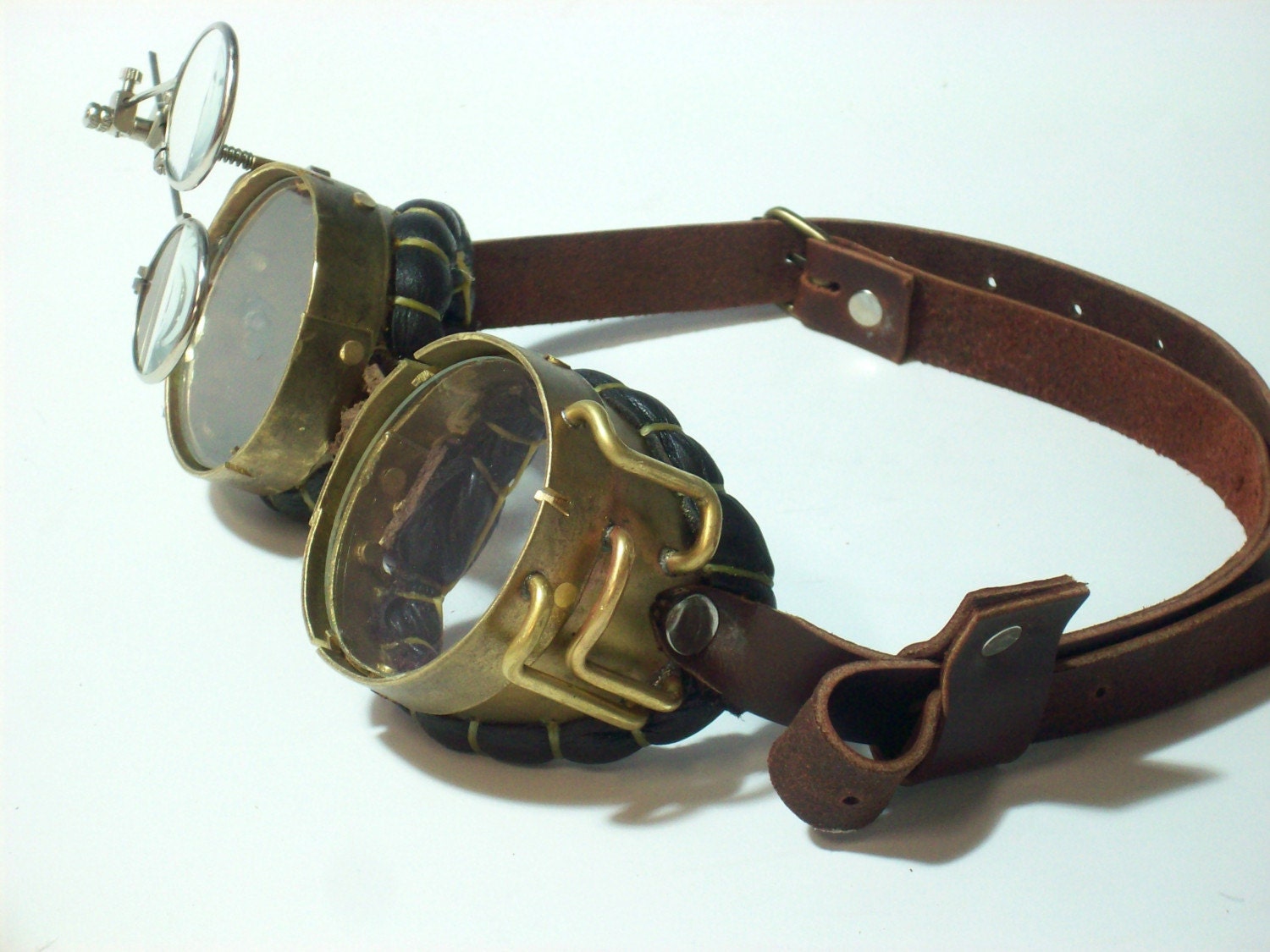Brass Steampunk Goggles Mad Scientist Jules Verne Neo Victorian Steam Punk